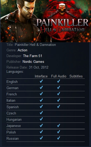 4-Games PACK Steam (Painkiller: Hell & Damnation) - Click Image to Close